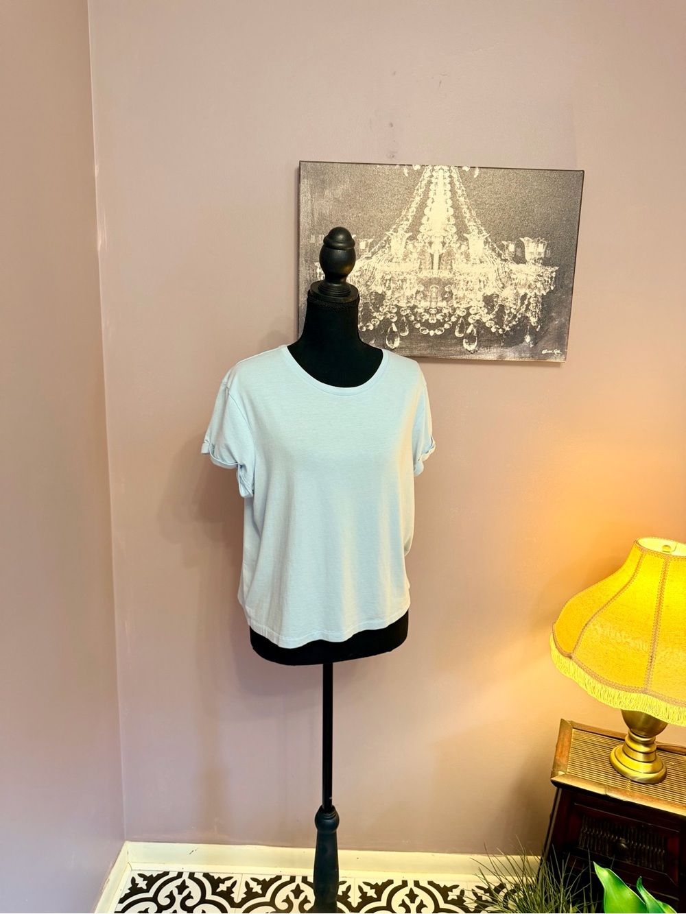 Sundry Light Blue Short Sleeve Crewneck Tee